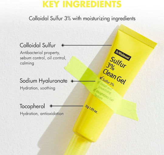 Wishtrend Sulfur 3% Gel Facial Cleanser for Oil Control & Soothing Action 30ml