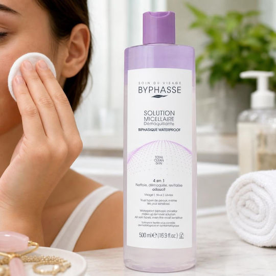 Byphasse Solution Micellaire Lotion Αφαίρεσης Αδιάβροχου Μακιγιάζ Προσώπου 500ml