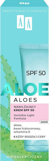 AA Aloe Light Крем за Лице Дневен с SPF50 за Хидратация Изсветляване на тена и Блясък с Алое вера 40мл