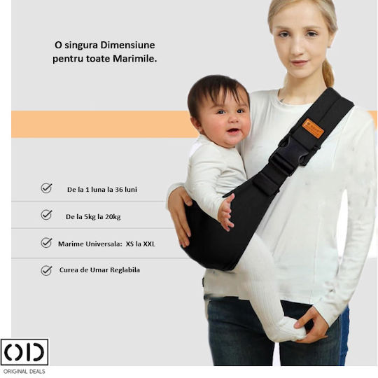 Marsupiu Italic Negru cu Greutate Maximă 20kg