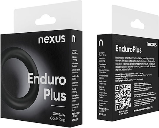 Nexus Enduro Plus Cock Ring Пръстен Петел Силикон Черен 3050-0500