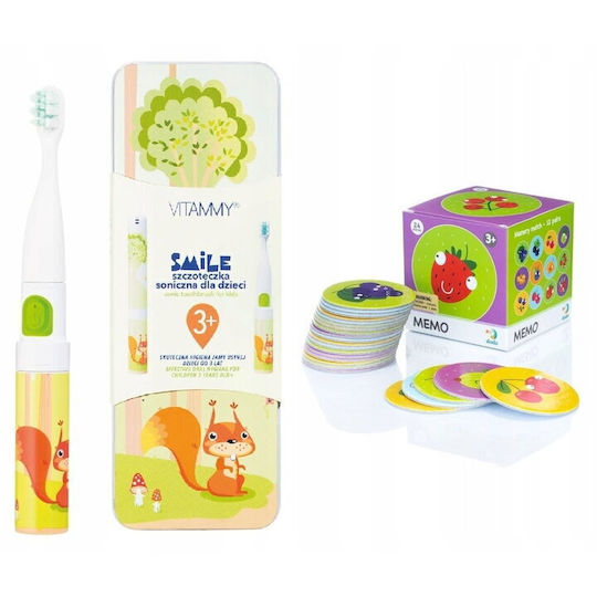Vitammy Smile Periuță Electrică De Dinți Pentru Copii Cu Cronometru Pentru 3+ Ani Squirrel Cu Rezerve Și Husă De Călătorie