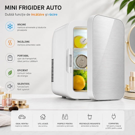 Mini Frigider Cosmetic Flippy Dual Încălzire Răcire Funcție Portabil 8l Gri