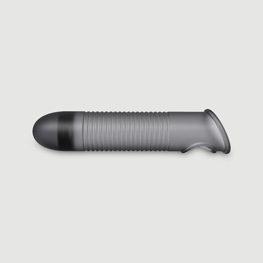 Elastische Penisverlängerung aus Silikon mit Rippen Flexible Ribbed Silicone Penis Sleeve 15,6 cm Schwarz