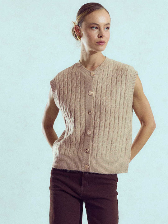 Celestino Damenweste Metallic Dunkelbeige