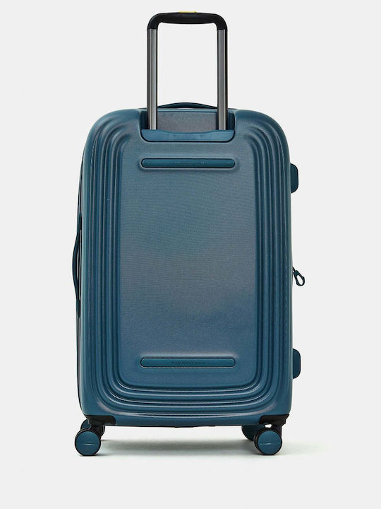 Mandarina Duck Logoduck Mittelgroßer Reisekoffer Blau mit 4 Rädern, 69 cm Hoch