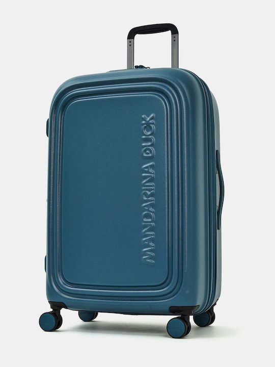 Mandarina Duck Logoduck Mittelgroßer Reisekoffer Blau mit 4 Rädern, 69 cm Hoch