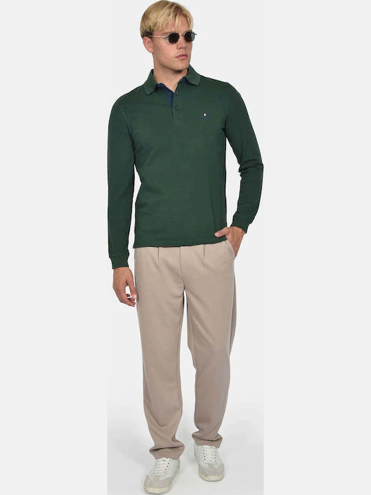Long Sleeve Green Polo Shirt
