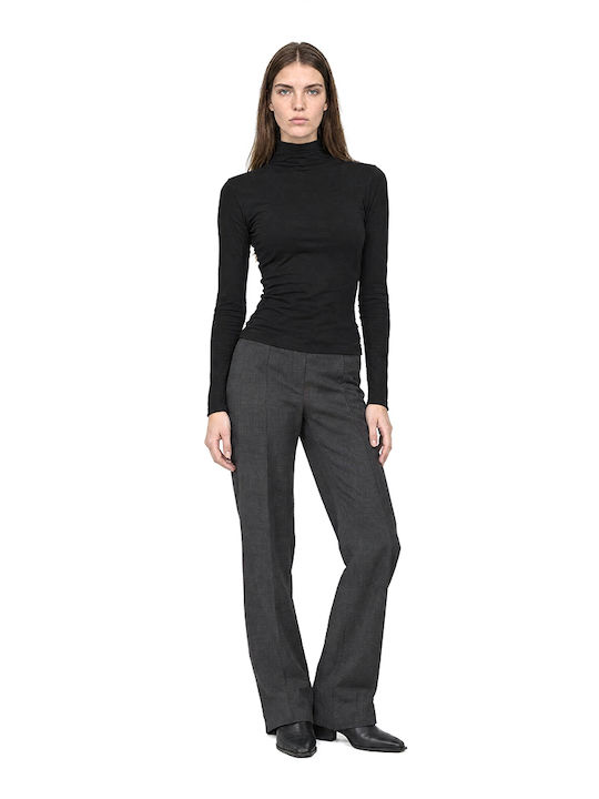 Black n Black Damenbluse Langärmelig Schwarz