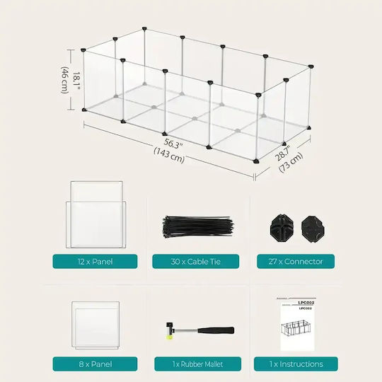 Songmics Cușcă pentru rozătoare 143x73x46 cm