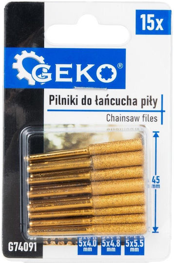 Geko G74091 Feilenset mit Griff 15 Stück