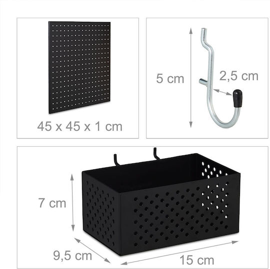 Relaxdays Tavă din Plastic pentru Depozitarea Uneltelor, Stivuibilă, L45 x A45 x Î13 cm,