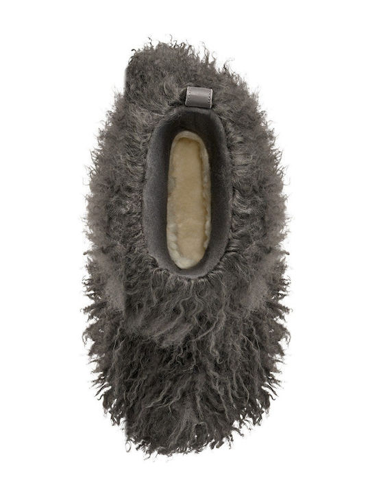 Classic Short Fluff Momma Leder Damen Stiefeletten Grau
