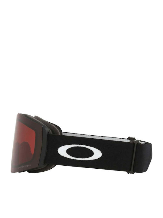 Oakley Fall Line L Mască de Schi și Snowboard pentru Adulți, Neagră, cu Lentilă Neagră