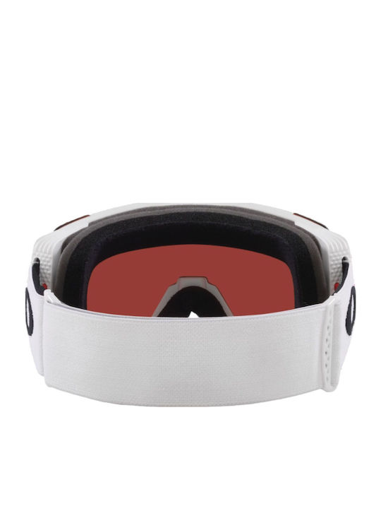 Oakley Snow Mască de Schi & Snowboard pentru Adulți Albă cu Lentilă Roz