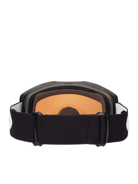 Oakley Fall Line XM OO7103-17 Mască de Schi și Snowboard pentru Adulți Neagră cu Lentilă Portocalie
