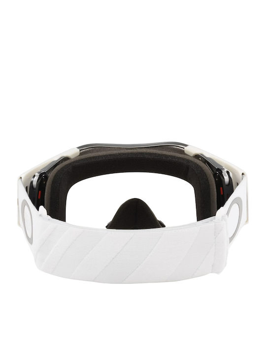 Oakley Airbrake Mx Mască de Schi și Snowboard pentru Adulți, Albă, cu Lentilă Transparentă