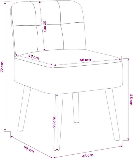 Velvet Armchair Light Grey 48x58x72cm