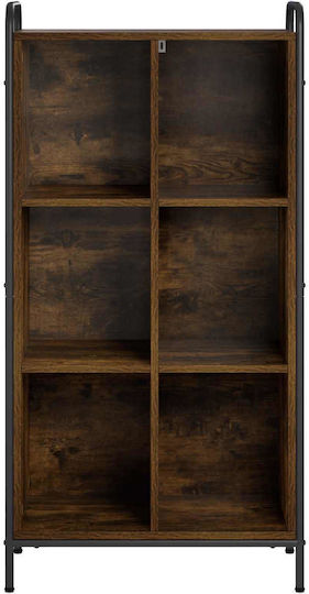 Bibliotecă din lemn de stejar afumat 57x33x111 cm