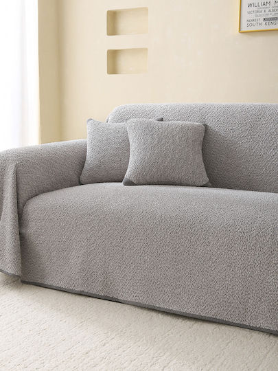Beauty Home 8831 Chenille Sesselüberwurf 175x180 cm Grau