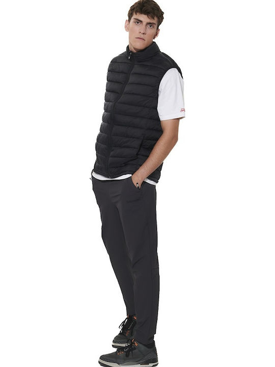 Ärmellose Pufferjacke Schwarz