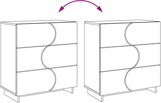 Wooden Sideboard with Drawers White 70x38x75 cm