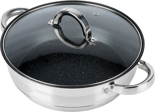 Vilde Inoxcellent Bratpfanne aus Edelstahl mit Deckel 24 cm