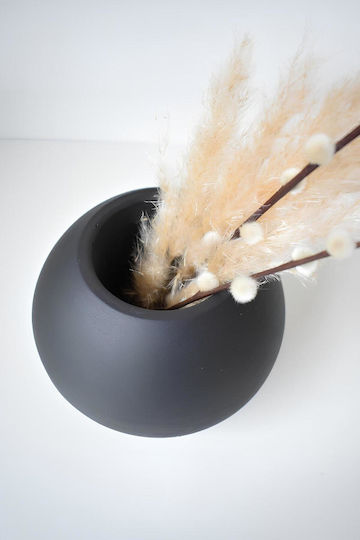 SteweHome Διακοσμητικό Βάζο Μαύρο Y14cm