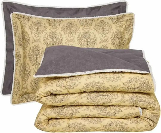 Das Home Übergröße-Steppdecke mit Hohlfaserfüllung 240x220 cm Prestige Black, Yellow