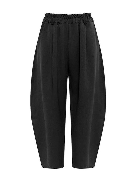 Women's Balloon Loose Fit Trousers Black