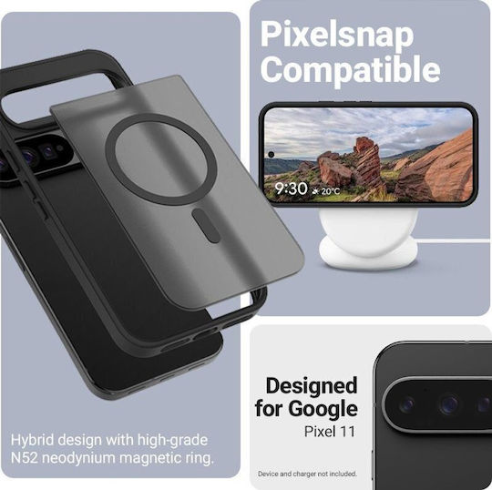 Crong Husă Spate Hibridă Mată Magnetică din Plastic Neagră (Google Pixel 11)