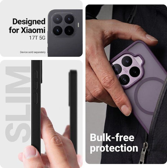 Crong Husă spate hibridă mată, cu MagSafe, mov (Xiaomi 17T)
