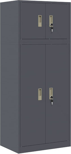 Metall-Aufbewahrungsschrank mit 2 Schubladen L60 x B40 x H145 cm