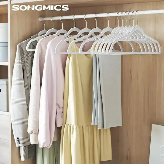 Songmics Cremasteră de Haine Albă 50 Bucăți