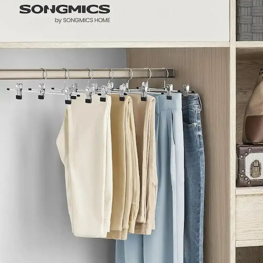 Songmics Κρεμάστρα Ντουλάπας για Παντελόνια Μεταλλική Γκρι 20τμχ