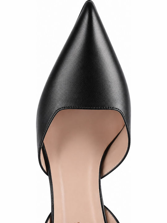 Leather Heels with High Heel Black