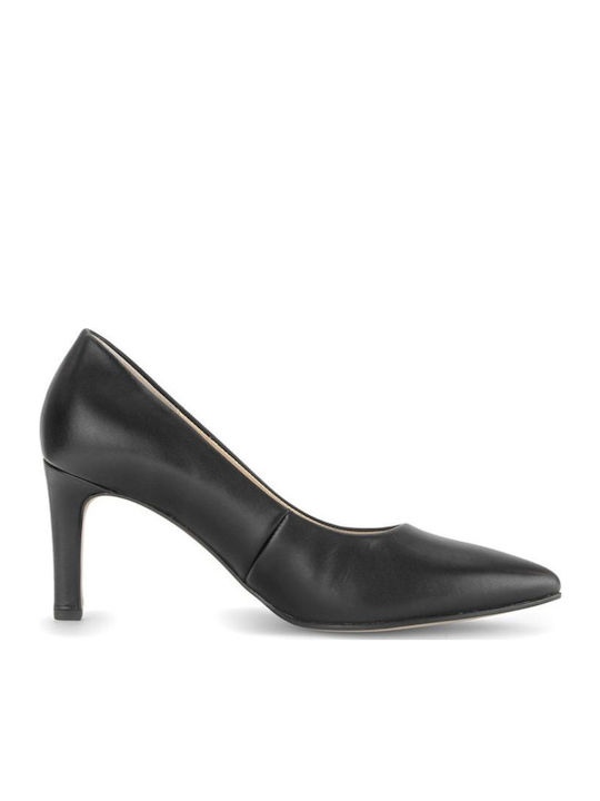 Schwarze Spitze Lederpumps