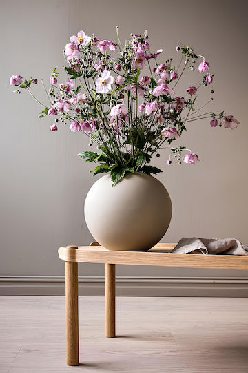 Stewehome Decorative Concrete Vase Spherical Handmade Minimalist Multifunctional Artificial Plants Dried Flowers