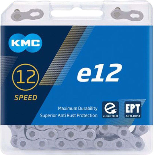 KMC Chain E12 Велосипедна Верига 12 Скорости 130 Връзки Сребриста