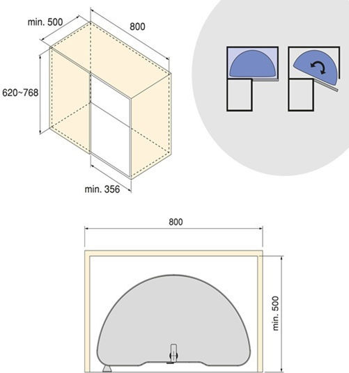 Περιστρεφομενο Ραφι Me Ξυλινο Πατο Emuca Harmony 1/2 700μμ Ανθρακι