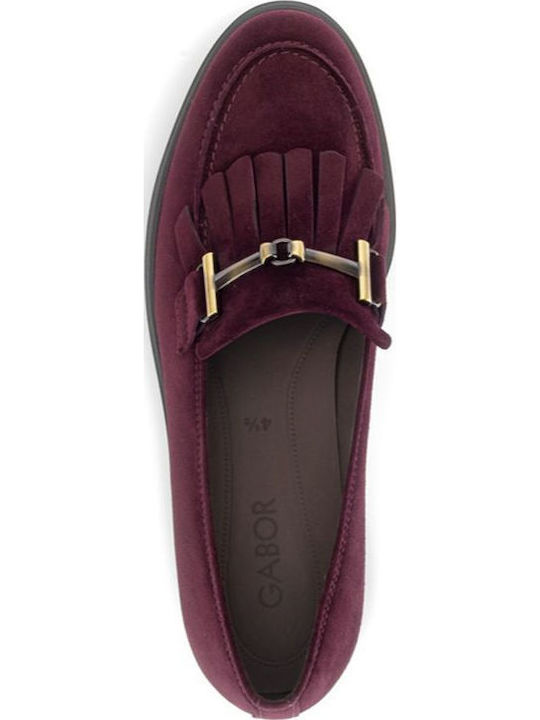 Δερμάτινα Γυναικεία Loafers σε Μπορντό Χρώμα