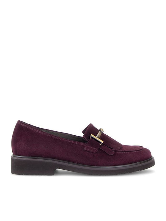 Δερμάτινα Γυναικεία Loafers σε Μπορντό Χρώμα