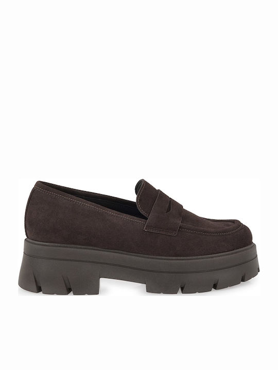 Leather Women's Loafers in Brown