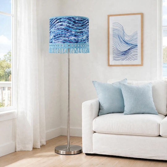 Oxygen Bleu Waves Floor Lamp with E27 Bulb Socket Bleu Waves