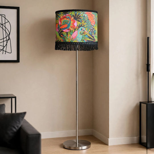 Oxygen Exotica Birds Floor Lamp with E27 Bulb Socket Multicoloured