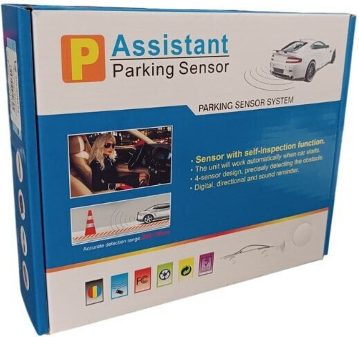 Rear Car Parking System with 4 Sensors in Black