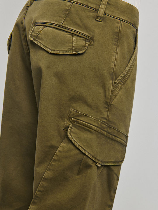 Felix Ανδρικό Παντελόνι Cargo Ελαστικό Relaxed Fit Dark Olive