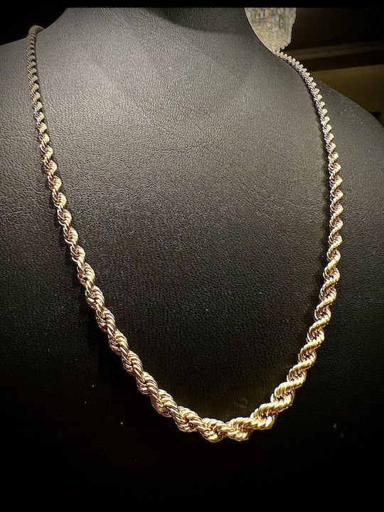 Colier de Gât Răsucit pentru Femei, din Aur de 14K, Lungime 45 cm