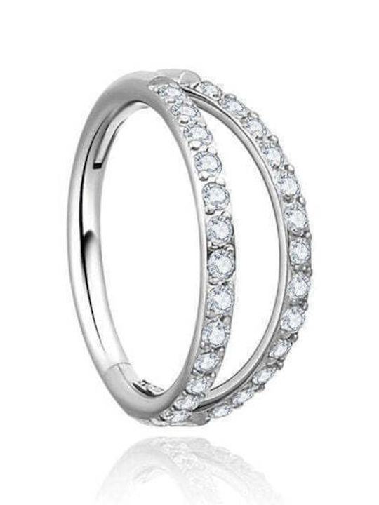 Asimi Body Piercing Σκουλαρίκι Clicker Μύτης από Ατσάλι 8 x 0.8mm Ασημί