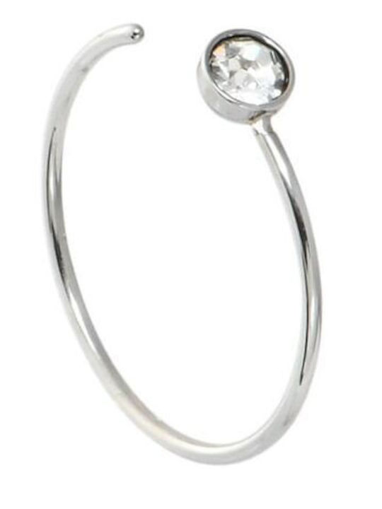 Asimi Body Piercing Silver Steel Nose Hoop Earring 8 x 2.5mm